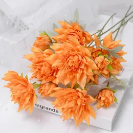 Decorative Flowers Diy Silk Flower Dali Head Simulation European Retro Color Wedding Wall Soft Decoration Hea