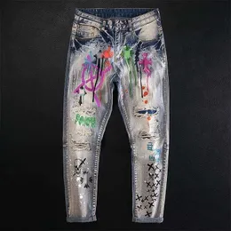 Designer de grandes dimensões Strass bordados impressos jeans de rua masculino mulher cinto elástico perfurado rock street society bonito designer nicho maré xxxl