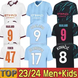 2023 2024 DE BRUYNE HAALAND Soccer Jerseys FODEN GREALISH MAHREZ MANs cities football shirt BERNARDO PHILLIPS RODRIGO 23 24 YTIC NAM Man Kids
