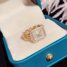 Solitaire Ring Unique Shell Watch Shaped Rings for Women Fashion Brand Jewelry Luxury Crystal Wedding Gift 230918