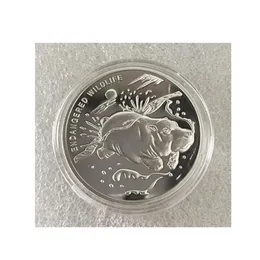 5pcs/set Silver Plated 멸종 위기에 처한 하마 아프리카 콩고 프랑 동물 기념품 동전 메달 수집 가능한 동전 선물 .cx