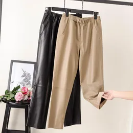 Women's Pants High Quality Woman Genuine Leather Women 2023 Sheepskin Trousers Spring Autumn Spodnie Damskie Pph2703