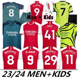 Odegaard Havertz Rice Smith Rowe G.Jesus Saka SACCER Jersey Saliba 23 24 Player Player Version 2024 Football Kits Shirt Men Kids Boys Tops Tops