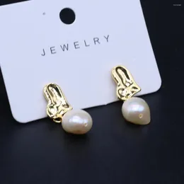 Dangle Earrings A Pair White Pearls Irregural Shape Natural Pearl Bead For Woman Luxury Wedding Jewelry Anniversary 25x7mm