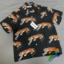 Mäns casual skjortor 2022SS tiger mönster trycker wacko maria hawaii skjorta män kvinnor 11 kvalitet t-shirt topp tees309o