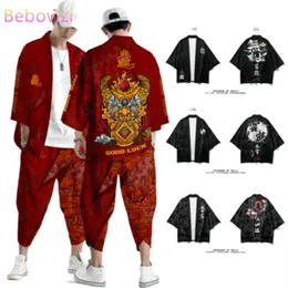 20 stilar kostym plus storlek 4xl 5xl 6xl kinesiska japanska samurai harajuku kimono cardigan kvinnor män cosplay yukata toppar byxor set x07277v