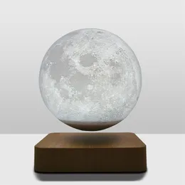 Magnetisk leviterande flytande månlampa, 3D -tryck flytande måne, LED -bordslampa, bredvid Night Light Touch Control, födelsedagspresenter