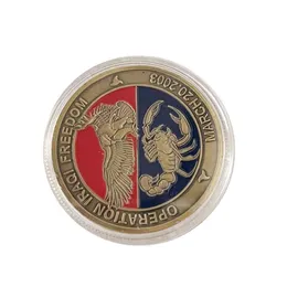 5pcs/اضبط عملية حرب العراق التذكارية مجموعة Art Freedom Collection Art Stgeorge و Dragon Pattern Bronze Coin.CX