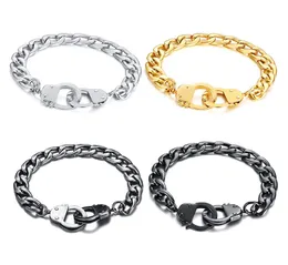 Mens de aço inoxidável algemas personalizadas design charme pulseiras para meninos titânio aço cubano link cadeias wrap bangle moda j6133376