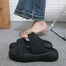 Pantofole 2023 Estate Nuova Testa Rotonda di Colore Solido Open Toe Donne Pantofole Da Indossare Esterno Semplice e Sexy Tacco Pendenza Scarpe da Donna x0916