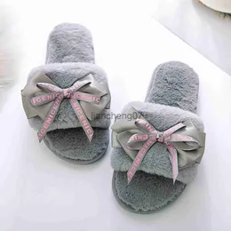 Pantofole Arco Peluche Pantofole Invernali Donna Scarpe Peluche Donna Commercio Estero Casa Fondo Piatto Pantofole in Cotone Zapatos Para Mujeres x0916