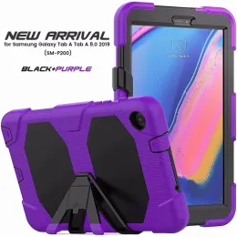 Kids Silicon iPad Case For Samsung Galaxy Tab A 8inch P200 Defender 3 Layer Protection Detach Kickstand Tablet PC Cover