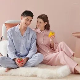 Pijamas de algodão feminino conjunto de pijamas de casal conjuntos de pijamas terno pijamas roupas de casa feminino masculino loungewear 2 pçs