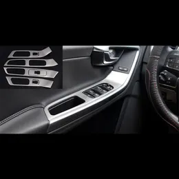 7pcs Paslanmaz Çelik Kapı Koltuk Paneli Dekorasyon Penceresi Cam Kaldırıcı Çerçeve Trim Volvo XC60 S60 V60 Araba Stilleri250G