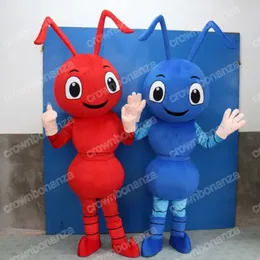 Halloween Blue Ant Mascot Costumes Högkvalitativ tecknad karaktärutrustning Suit Xmas Outdoor Party Outfit Men Women Promotional Advertising Clothings