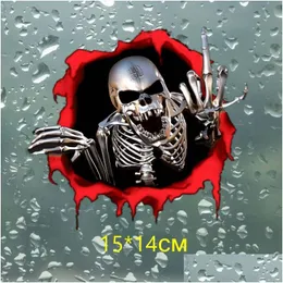 Car Stickers 3D Skl Sticker Metal Skeleton Funny Cool For Mobile Decals Styling Motorcycle Ers Drop Delivery Automobiles Motorcycles E Dhwp9