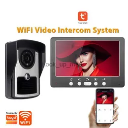 Doorbells 7 Inch 1080p HD Tuya WiFi Video Intercom Doorbell Night Vision Rain Proof Remote Monitoring Unlocking Wired Doorbell HKD230918