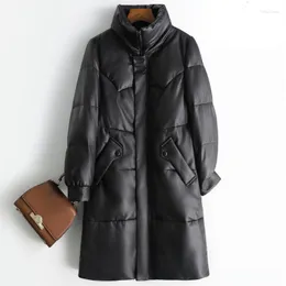 Women's Leather 2023 Down Jacket Women Fashion Sheepskin Coat For Clothing Giacche Pelle Donna Real Zm1952