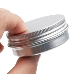 5g Round Aluminum Cans Tins Storage Cream Cosmetic Pot Lip Balm Container Box Case Tin Jar Jars with Screw Lids Silver