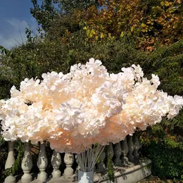 Dekorativa blommor 90 cm Stor kryptering Silk Artificial Flower Cherry Blossoms White Hortangea Drifting Snow Gypsophila Home Wedding Arch Arch