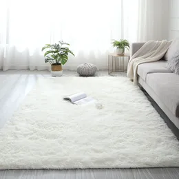 Carpets Plush Carpet Suitable For Living Room White Soft Fluffy Carpets Bedroom Bathroom Nonslip Thicken Floor Mat Teen Room Decoration 230918