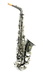 جديد Black Nickle مطلي الجسم Nickel Silver Keys R54 Alto Saxophone مع Case 00