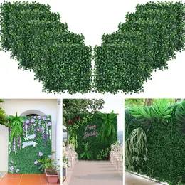 Finto verde floreale 25 cm pianta artificiale prato erba finta tappeto fondale appeso a parete foglia di eucalipto stuoia vegetazione per la casa giardino decorazione di nozze 230918