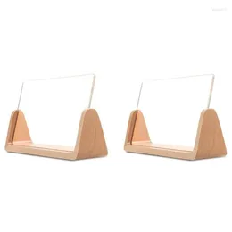 Colheres 2 conjunto em forma de u acrílico po quadro criativo madeira sólida decoração de mesa para escritório/quarto 5 polegadas 7