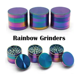 Iceblue Rainbow Grinders Zinc Alloy Metal Grinder Smoking 40/50mm Diameter 4 Parts Crusher Herbal Crushers