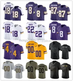 2023 Football Jerseys 8 Kirk Cousins 18 Justin Jefferson 87 T.J. Hockenson 22 Harrison Smith 7 Byron Murphy Jr. 2 Mattison 3 Addison 17 K.J. Osborn 99 Danielle Hunter