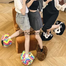 Hausschuhe Hausschuhe Damen Herren Kinder Jungen Mädchen Winter Home Baumwollschuhe Mode Lässig Innen Weiblich Clogs Damen Warm Bär Stiefel x0916