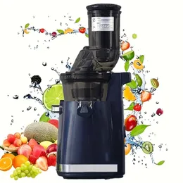 4pcs/set Cold Press Juicer Machine 250W Entaft Slow Juicer مع خضار بحجم 3.5 بوصة والفاكهة بطيئة السرعة المزدوجة باستخدام الأسرة التجارية