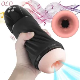 Sexspielzeug-Massagegerät, gefälschte Fotze, Stimme, Flirten, Saugen, Vibrator, weiche männliche Masturbationsschale, Penis-Arsch-Stimulator, 12 P6-Modi für Männer