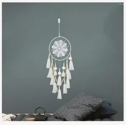 Decorative Figurines Handmade Dream Catcher Style Woven Wall Hanging Decoration White Dreamcatcher Wedding Party Decor Wind Chimes