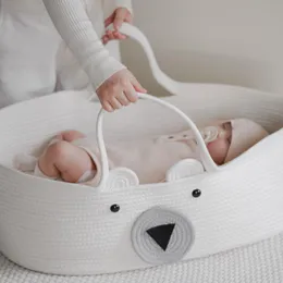 Baby Cribs Born Bärande korgbjörn Bomull Rope Cradle Travel Magic Storage Spädbarn som går ut Portable Soving 230918