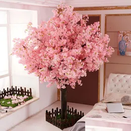 Decorative Flowers Wreaths Yumai Fake Cherry Blossom Tree Pink Sakura Artificial Party Background Wall Decoration Shop Window Decor Dr Dh73N