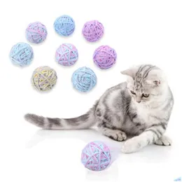 Cat Toys عالي الجودة 1pcs لعبة الكرة الصوف مضحكة الحيوانات الأليفة التفاعلية Function