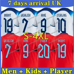 22/23 S-4XL Maglia da calcio Nuovi kit da calcio Kane Sterling Rashford Englands Grealish Mount Sancho Saka National Uomo Bambini Kit Plus Size