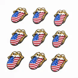 Party Games Crafts 50100200Pcs Focal Silicone Beads Mouth American Flag Food Grade DIY Baby Pacifier Chain Jewelry Accessori 230918