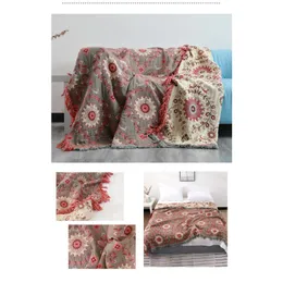 Koce bawełniana sofa pokrywa wielofunkcyjna ogólna koc nordycki prosta poduszka nie poślizgna dekoracyjny ręcznik na pył 230919