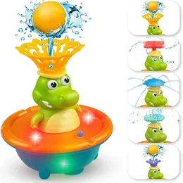 Baby Toy Fountain Frog Baby Bath Toys For Toddlers 5 Modes Spray Water Sprinkler Light Up BathTub Toy For Boys Girls Gifts Gifts 230919