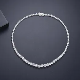 Trendy Lovers Necklace Lab Diamond Cz Stone White Gold Filled chorker Pendant Necklaces for Women Bridal Party Wedding jewelry316u