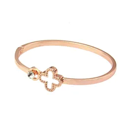 Mode geometri Lucky Four -Leaf Cloverd Designer Armband Rose Gold Hand Ring for Women's Temperament Opening Hand Accessories