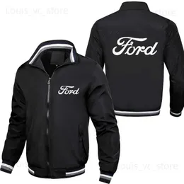 Мужские куртки 2022 Slim Fit в полоску Мужская куртка Мужская одежда Ford с принтом автомобиля Повседневный спорт Высококачественная мужская бейсбольная молния Верхняя куртка T230919