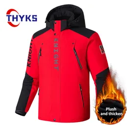 Skianzüge Herren-Skijacke, modisch, winddicht, warm, große, mit Baumwolle gepolsterte Kleidung, verdickter, lockerer Schneemantel, Outdoor-Sport, Camping, Marke 230919