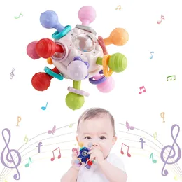 Tänder leksaker baby tandleksaker sensoriska tugga tandkulor rattle greppe aktiviteter barn leksaker i 0-18 månader småbarn flickor pojkar gåvor 230919