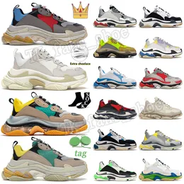 2023 Designer de Luxo Sapatos Casuais Triple S Sola de 3 Camadas 17FW Paris Sapatilhas Triple S Borracha Clear Sole Triple Branco Preto Velho Vovô Treinadores Tamanho 36-45 Jogging