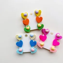 Acessórios de cabelo 6/peças coreia crianças adorável amor grampo de cabelo para meninas doces cores plástico mini clipes acessórios de chapéu