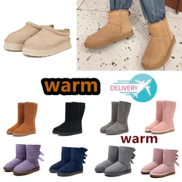 Дизайнерские ботинки LI, австралийские тапочки, зимние ботинки на платформе Tasman Tazz, классические зимние ботинки, короткие мини-меховые ботинки Chesut на открытом воздухе