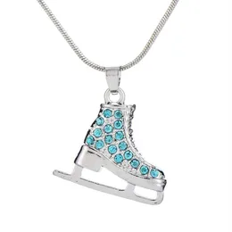 EUEAVAN 5pcs Multi Color Rhinestone Skates Shoe Pedant Necklace Sport Jewelry For Women Whole301t